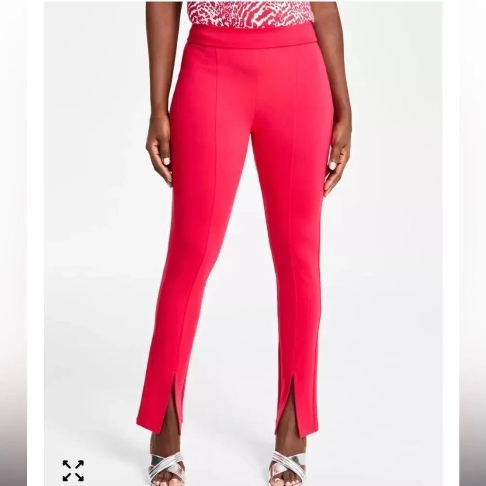MICHAEL Michael Kors Petite Slit-Hem Leggings Deep Pink Size XL